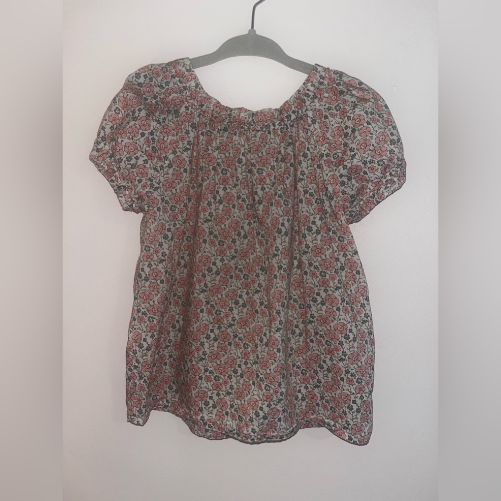 Bonpoint Floral Ruffled Blouse with Puff Sleeves